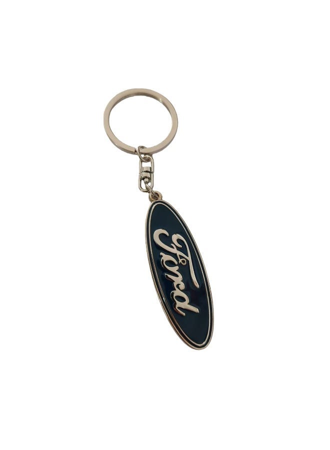 Engraved Metal Keychain, Durable Fob For Car Keys & Daily Use (Black & Silver)